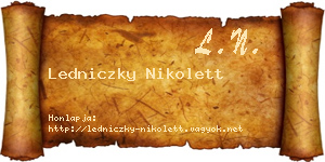 Ledniczky Nikolett névjegykártya